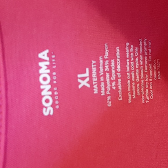 Maternity Tee Shirt Sonoma Brand Vibrant Pink With OH GIRL On Front Size XL - Picture 2 of 13